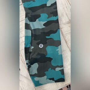 Kids Lululemon Swift Speed High-Rise Crop Camo Tidewater Teal Size 0